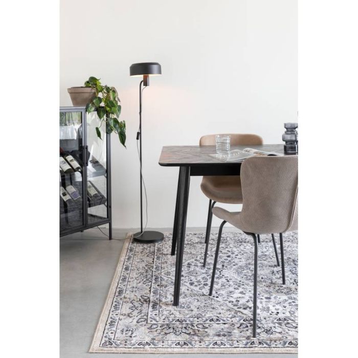 Mesa Comedor Rectangular Madera Roble Negro, 160 Cm