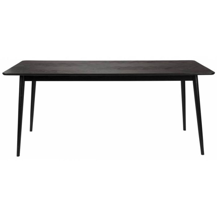 Mesa Comedor Rectangular Fabio Estilo Nórdico-Moderno Negro Madera Roble, 160 Cm