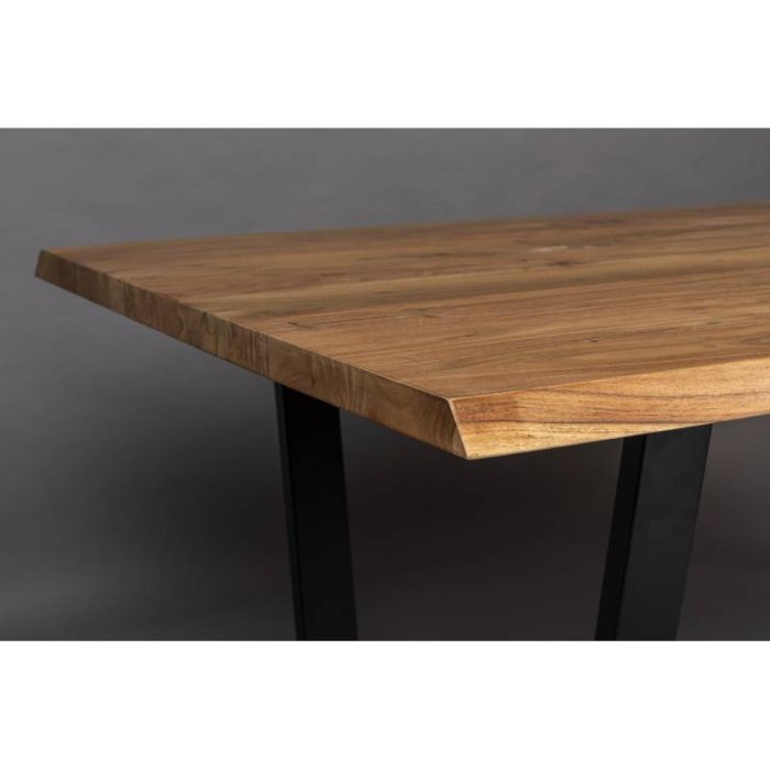 Mesa de Comedor Rectangular Madera Hierro, 200 Cm