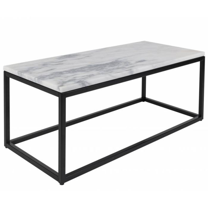 Mesa Centro Mármol Macizo Metal, 90 Cm
