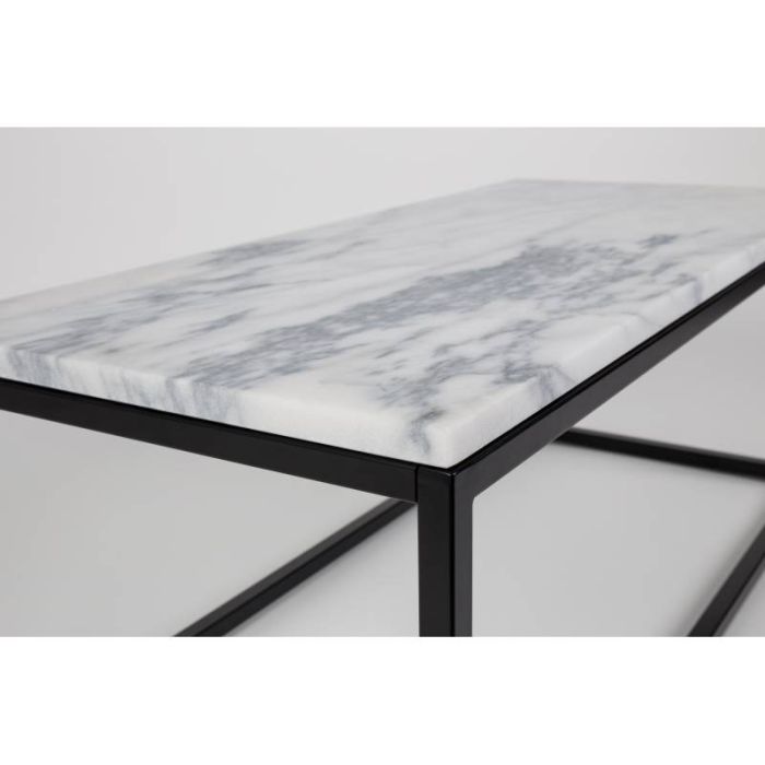 Mesa Centro Mármol Macizo Metal, 90 Cm