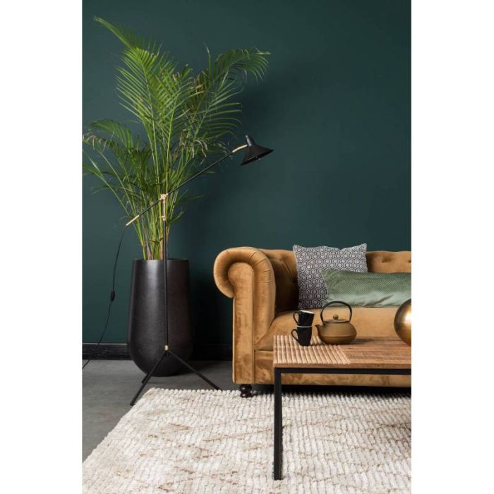 Mesa Centro Madera Mango Marrón Hierro Negro, 110 Cm