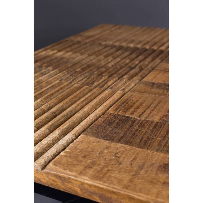 Mesa Centro Madera Mango Marrón Hierro Negro, 110 Cm