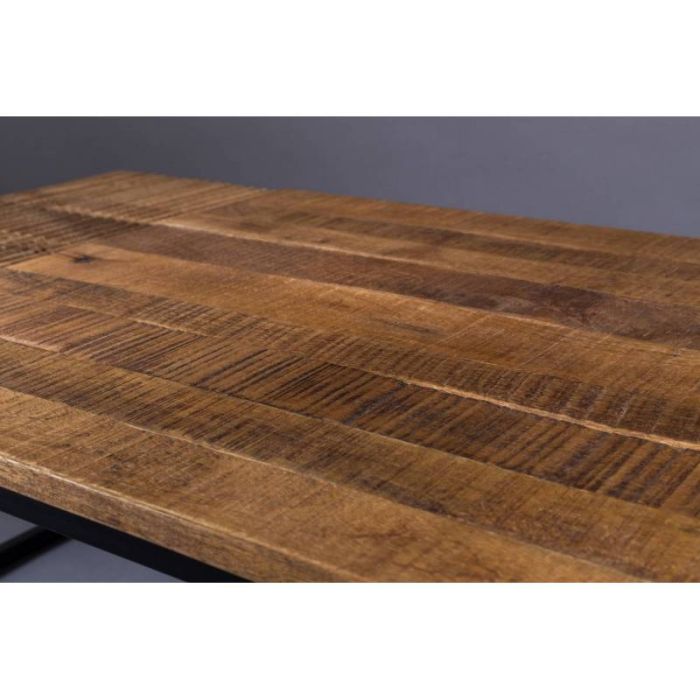 Mesa Centro Madera Mango Marrón Hierro Negro, 110 Cm