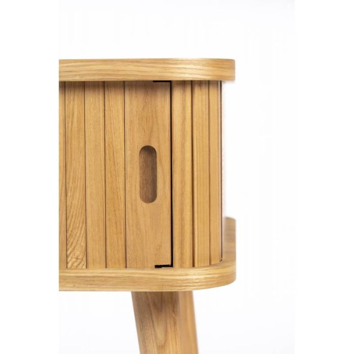 Mesa Auxiliar Chapa Madera Fresno Madera Caucho Natural, 45 Cm