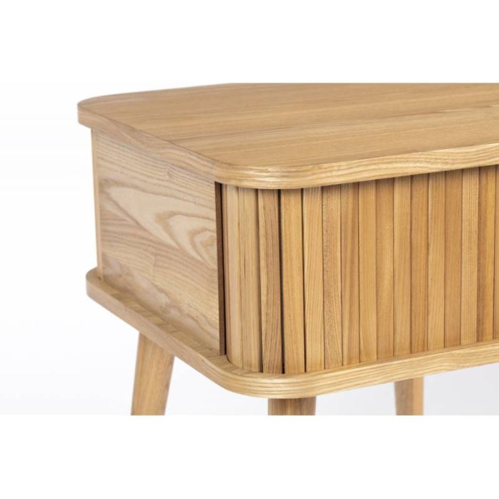 Mesa Auxiliar Chapa Madera Fresno Madera Caucho Natural, 45 Cm