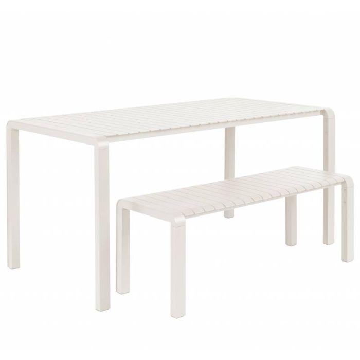Mesa Jardín Aluminio Blanco