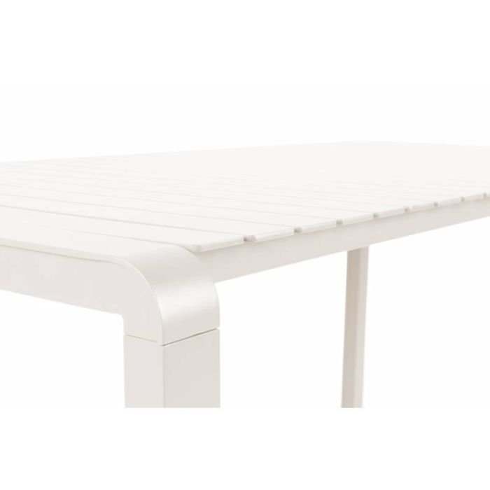Mesa De Exterior Estilo Nórdico Aluminio Blanco, 168'5 Cm
