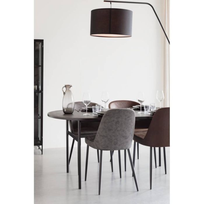 Mesa Comedor Ovalada Hierro Acabado Negro,180 Cm