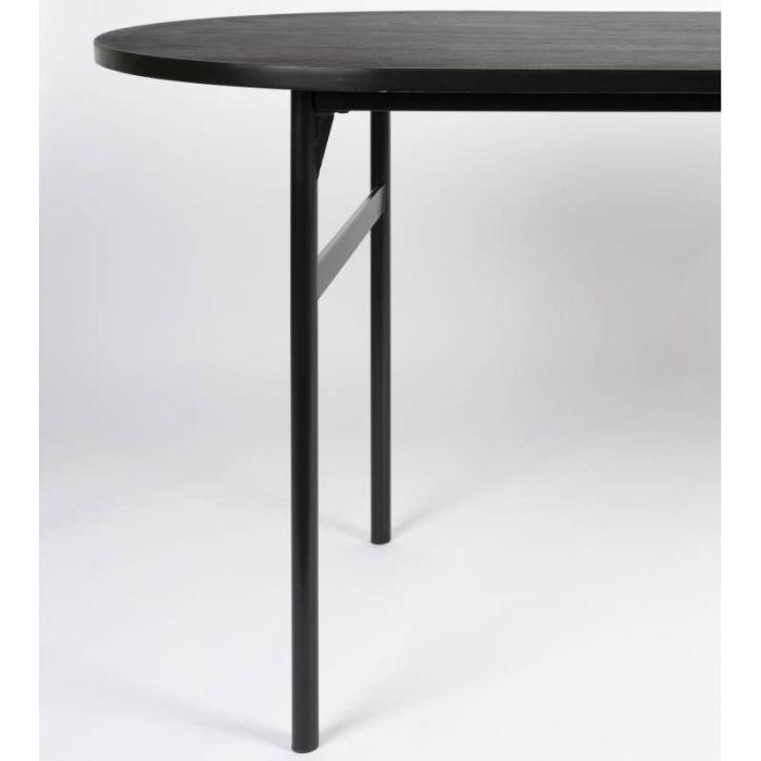 Mesa Comedor Ovalada Hierro Acabado Negro,180 Cm
