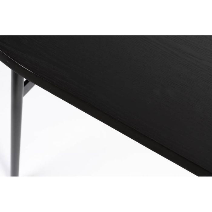 Mesa Comedor Ovalada Hierro Acabado Negro,180 Cm