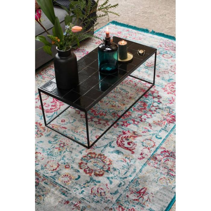 Mesa Centro Rectangular Cerámica Hierro Negro, 93 Cm