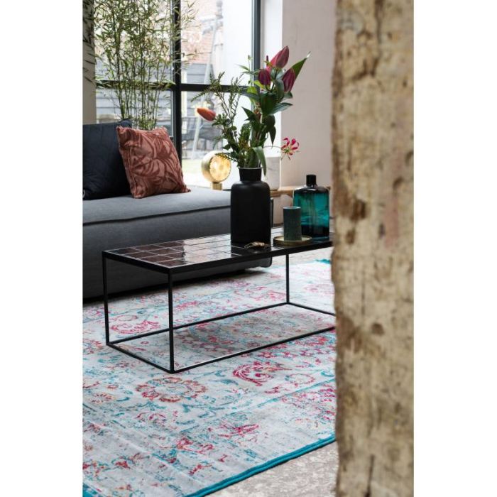 Mesa Centro Rectangular Cerámica Hierro Negro, 93 Cm