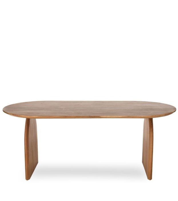 Mesa de comedor rústica en madera de mango natural.