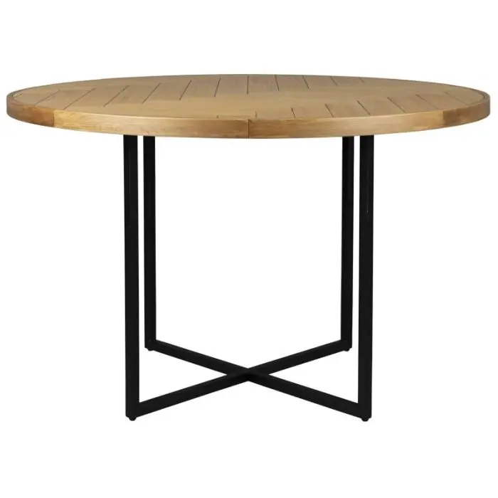 Mesa Comedor Class Estilo Vintage Chapa Madera Roble Acero, 120 Cm