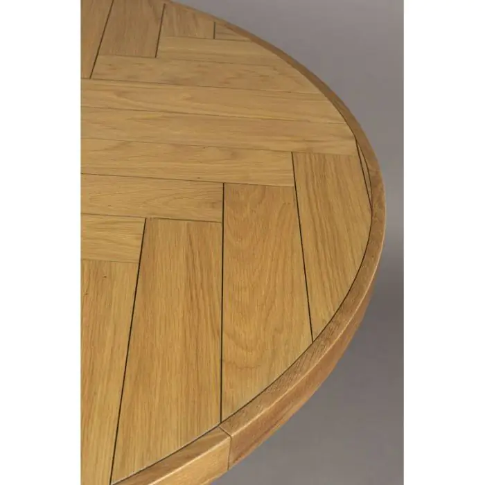 Mesa Comedor Chapa Madera Roble Acero, 120 Cm