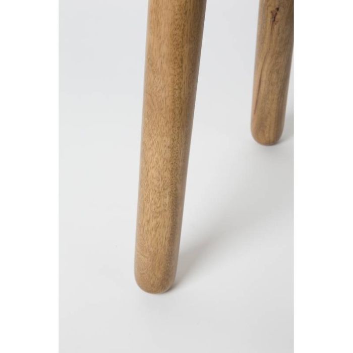 Mesa Auxiliar Redonda Madera Maciza Mango, 60 Cm