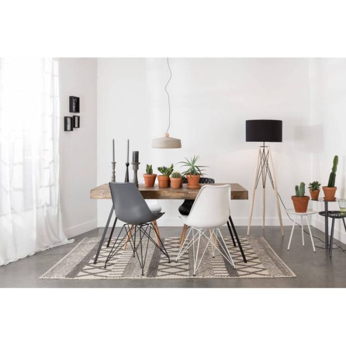 Mesa Comedor Madera Teca Acero, 180 Cm