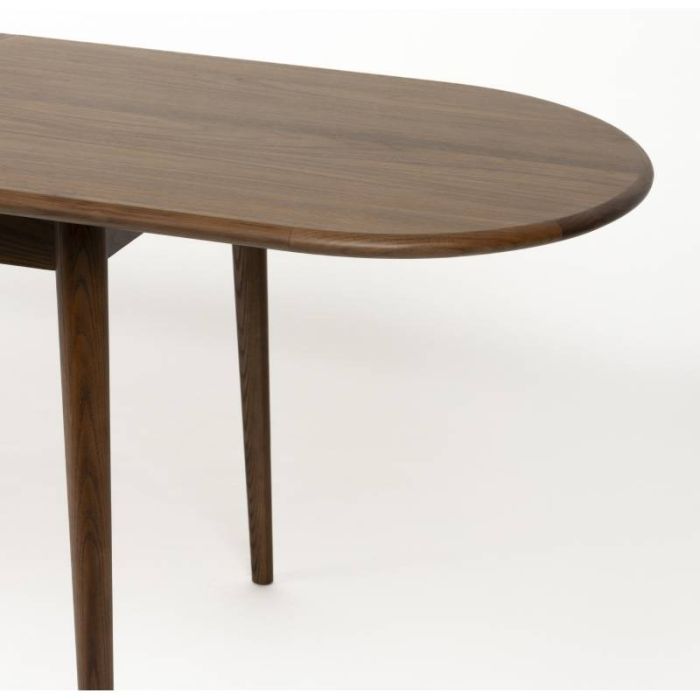 Mesa Comedor Ovalada Extensible Acabado Nogal,180/240 Cm
