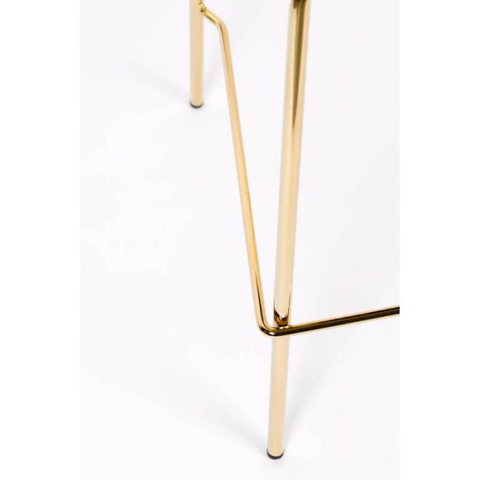 Taburete Tejido Rosa Acero Dorado, 56 Cm