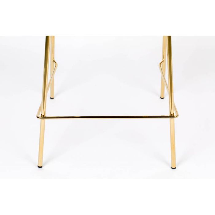 Taburete Tejido Rosa Acero Dorado, 56 Cm