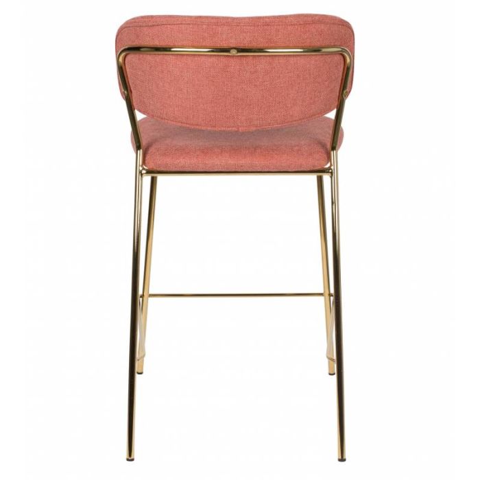 Taburete Tejido Rosa Acero Dorado, 56 Cm