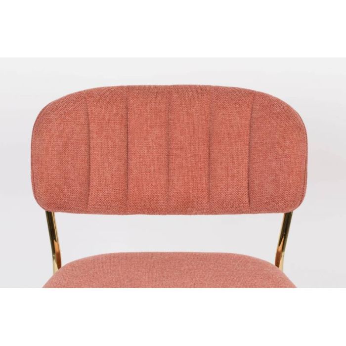 Taburete Tejido Rosa Acero Dorado, 56 Cm