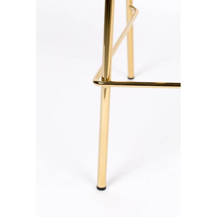 Taburete Tejido Rosa Acero Dorado, 56 Cm