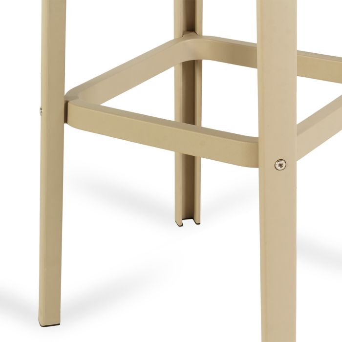 Taburete Exterior Polipropileno Beige, 38 Cm