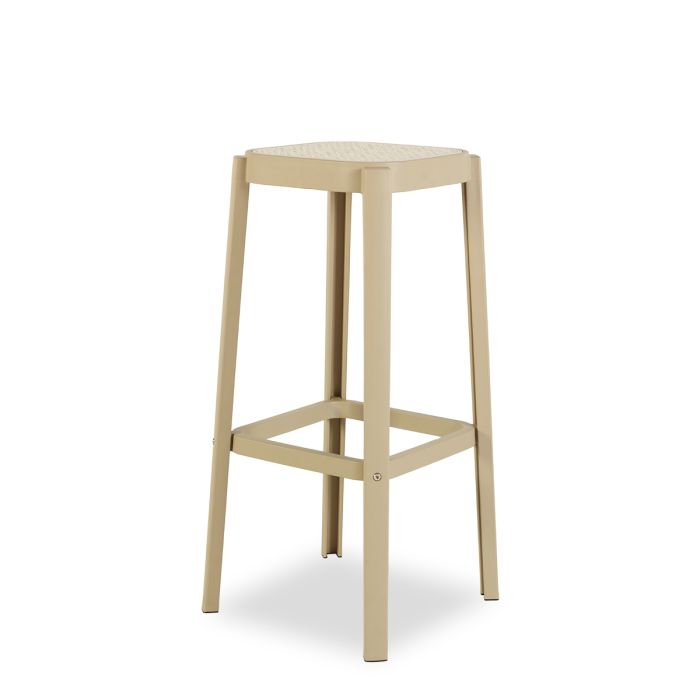 Taburete Exterior Polipropileno Beige, 38 Cm