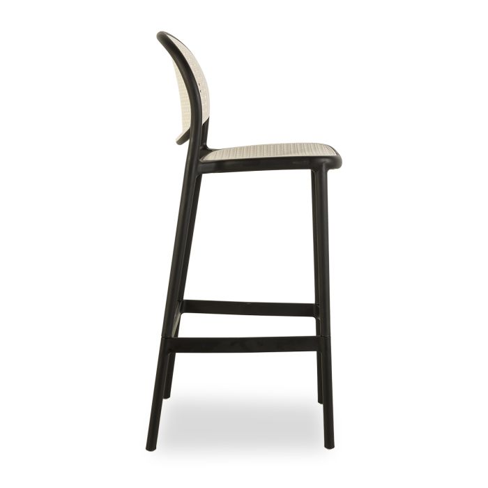 Taburete Alto Exterior Polipropileno Negro, 54 Cm