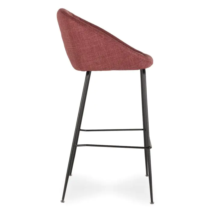 Taburete Tapizado Rojo Cereza Metal, 53 Cm