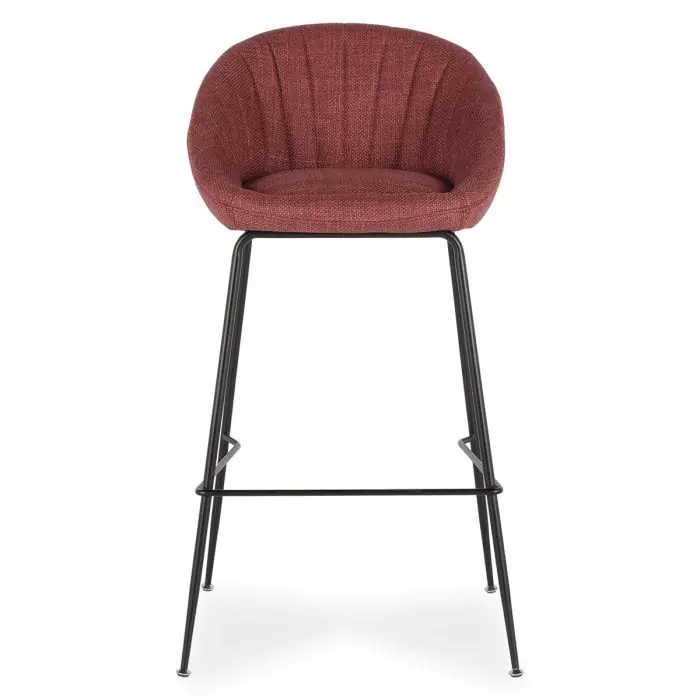 Taburete Tapizado Rojo Cereza Metal, 53 Cm