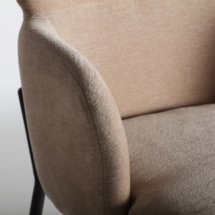 Taburete Cresse Tela Marrón Hierro, 51 Cm