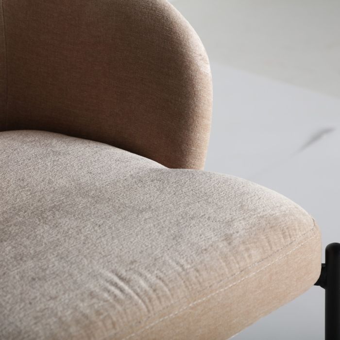 Taburete Cresse Tela Marrón Hierro, 51 Cm