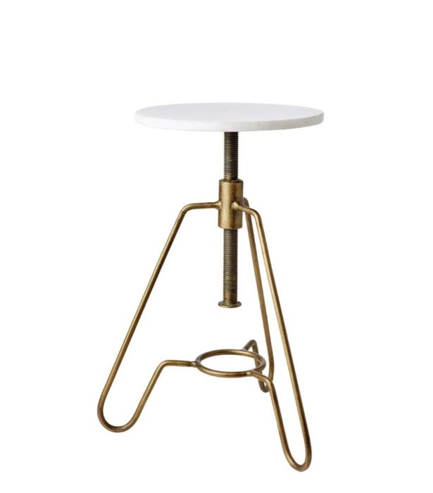Taburete Milan Blanco/Dorado
