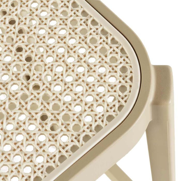Taburete Exterior Polipropileno Beige, 38 Cm