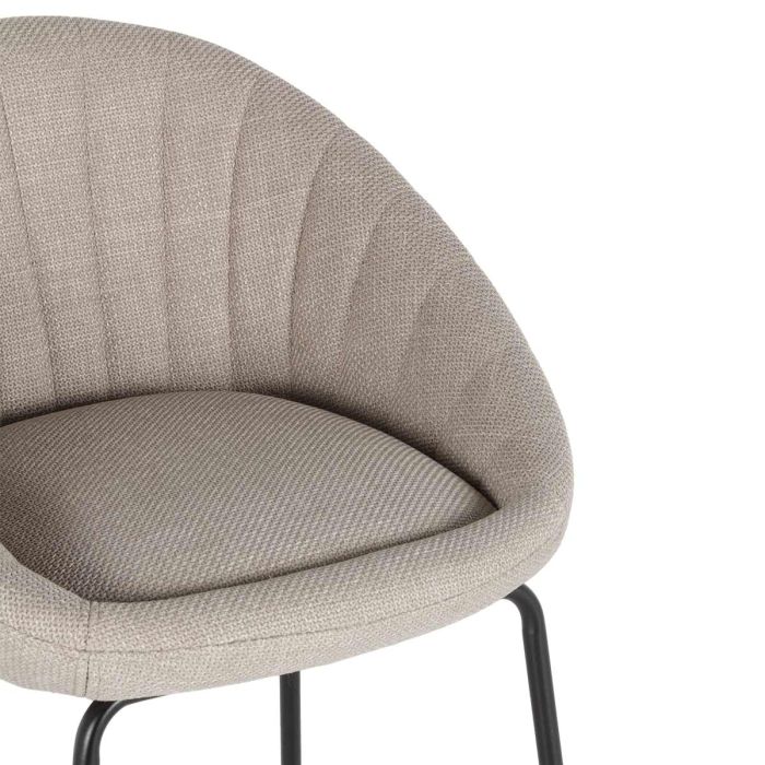 Taburete Tapizado Beige Metal, 53 Cm