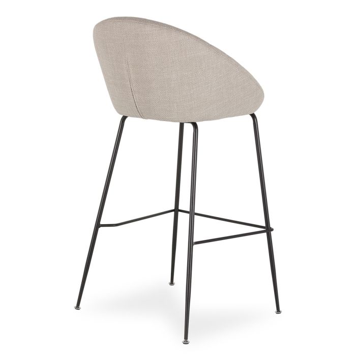 Taburete Tapizado Beige Metal, 53 Cm