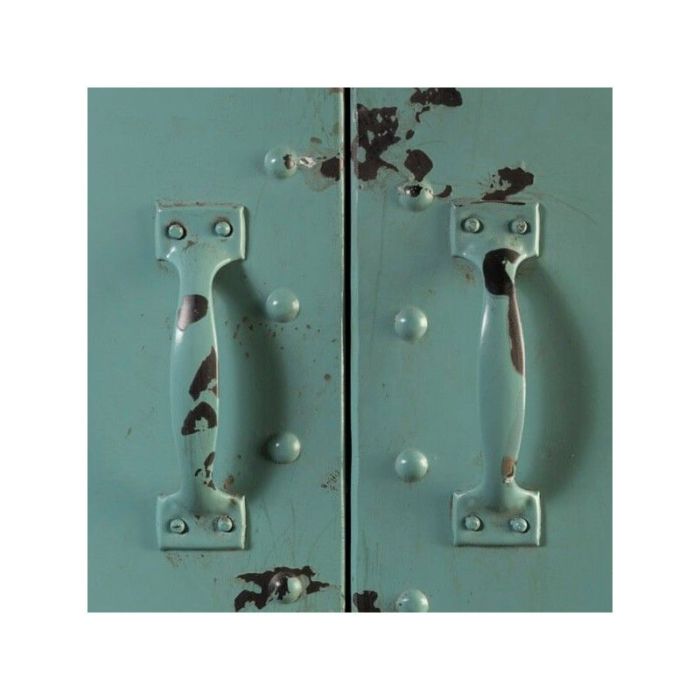 Armario Taquillero Desgastado Industrial Azul Celeste Hierro Pintado, 153 Cm