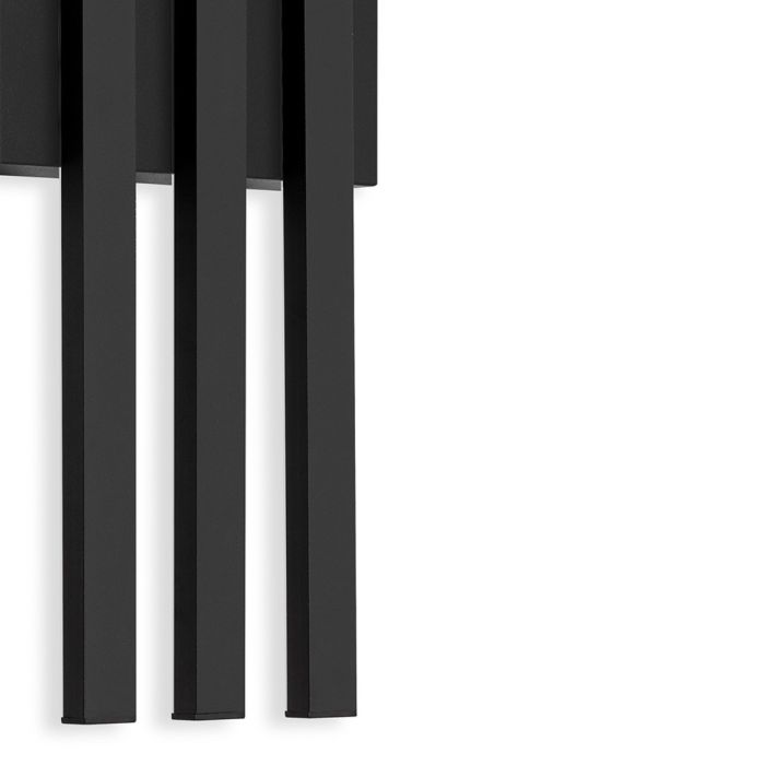 Aplique Exterior 3 Focos Led Metal Negro, 37 Cm