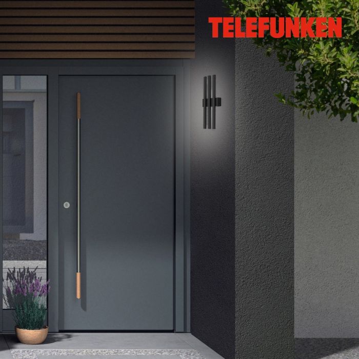 Aplique Exterior 3 Focos Led Metal Negro, 37 Cm