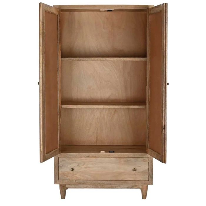 Armario Madera Mango Ratán Natural, 180 Cm