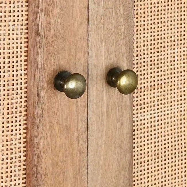 Armario Madera Mango Ratán Natural, 180 Cm