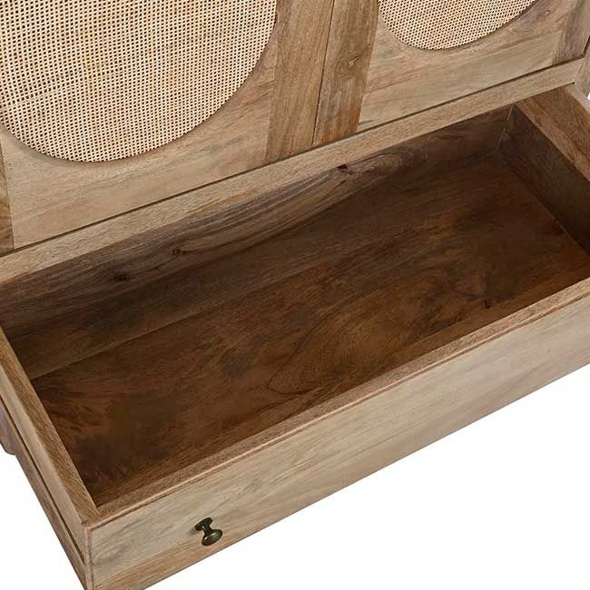 Armario Madera Mango Ratán Natural, 180 Cm