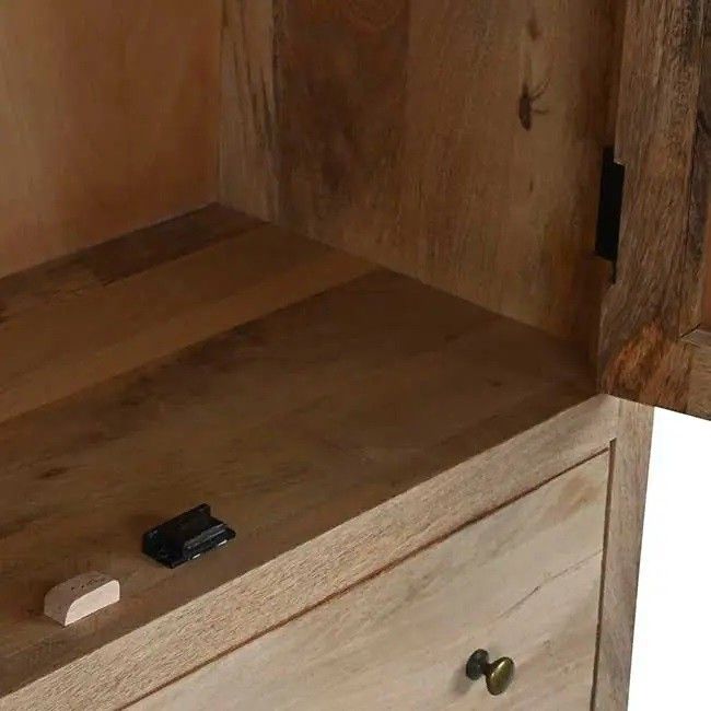 Armario Madera Mango Ratán Natural, 180 Cm