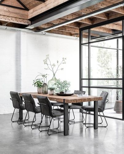 Mesa Comedor Madera Teca Metal, 250 Cm