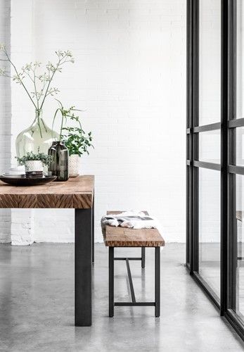 Mesa Comedor Madera Teca Metal, 250 Cm