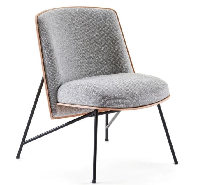 Sillón Emerson Tejido Bouclé Madera Acero, 59 Cm