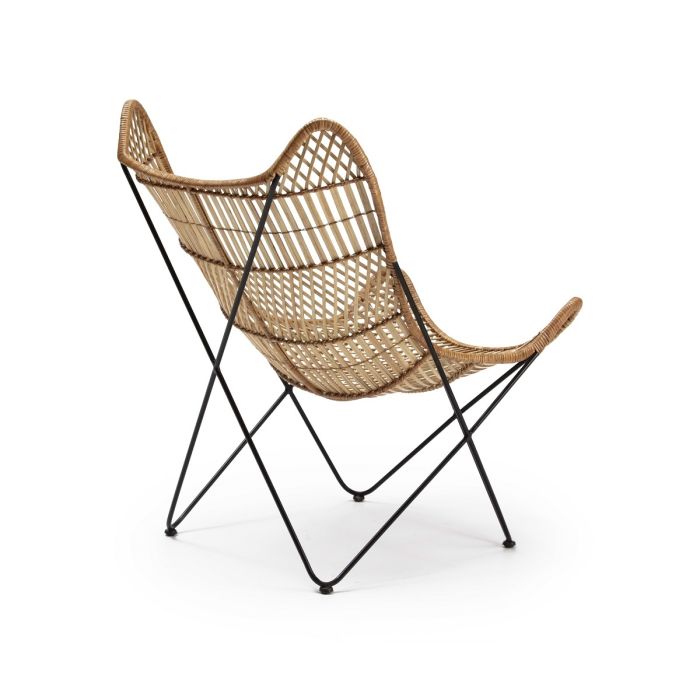 Sillón 85x82x101 Mimbre/Metal -- Natural/Negro